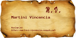 Martini Vincencia névjegykártya
